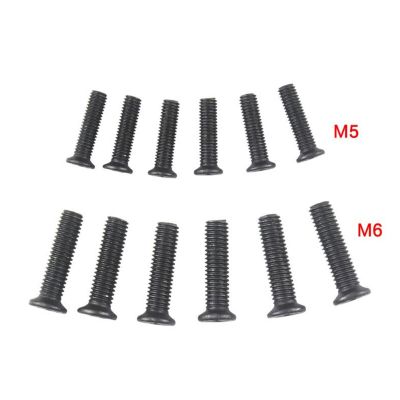 6Pcs Fixing Screw M5/M6 22mm Left Hand Thread For UNF Drill Chuck Shank Adapter For Electrical Drill Access Countersunk Screw