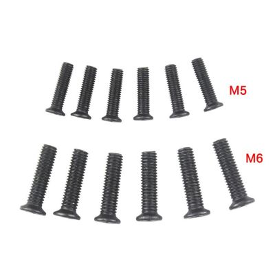 6 Buah Sekrup Perbaikan M5/M6 22Mm Benang Tangan Kiri untuk Bor UNF Adaptor Batang Chuck untuk Bor Listrik Sekrup Countersunk Akses