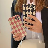 ▪✶◈ Phone Case For iphone 11 12 Pro Max 7 8 plus Soft Cover Fashion British Style Gird Pattern Cases For iphone XS Max X XR SE 2020