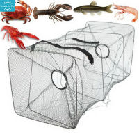 Delivery】Nylon Outdoor Shrimp Cage Fishing Tool พับได้ Square Small Fish Net Pocket With Zipper1【cod】