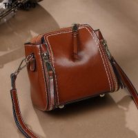 Han edition leather bag leather handbag vintage joker his bucket bag ladys single shoulder bag square bag sale