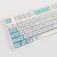 KBDiy XDA รายละเอียดไอน้ำกระต่ายสีฟ้า PBT ปุ่มกด DIY ที่กำหนดเอง SYE-SUB น่ารักข้อความเหมือนกับสำหรับวิศวกรรมแป้นพิมพ์เล่นเกม MX Switche 129ที่สำคัญ