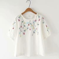 【มีไซส์ใหญ่】Plus Size Women TShirts Summer Floral Printed Short Sleeve Tunic Tops