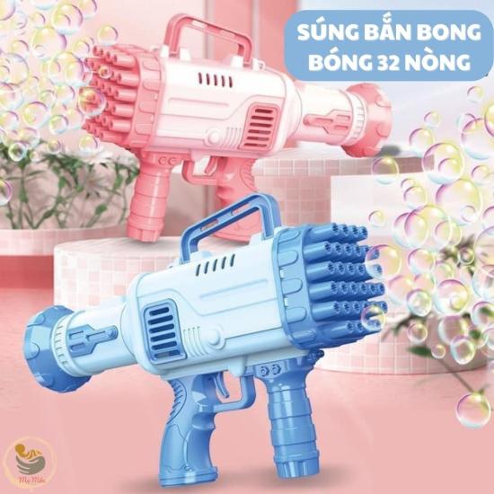 Súng bắn bong bóng xà phòng 32 nòng mẹ mốc shop tặng lọ xà phòng tặng pin - ảnh sản phẩm 2