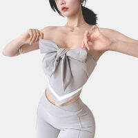 Strapless Padded Sport for Women Shock Proof Yoga Workout Running Dancing Sport Top Backless Tracksuit Femme 2021
