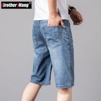 2023 Summer New Mens Light Blue Slim-Fit Short Jeans Korean Fashion Casual Thin Stretch Cotton Denim Shorts Male Brand Clothes