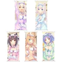 ⊕❀☢ 30x75 ซม. Nekopara Chocola วานิลลาเมเปิ้ลอบเชยมะพร้าว HD พิมพ์แบนเนอร์โปสเตอร์ผนัง 12 x29 นิ้ว