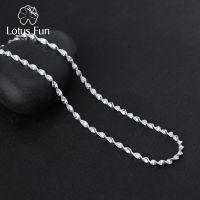 Lotus Fun Real 925 Sterling Silver Handmade Fine Jewelry Top Quality Sparkle Twisted Necklace Chain for Women Collier Acessorios