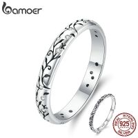 【YF】❁  925 Sterling Vine Pattern Rings for Stackable Band Jewelry SCR659