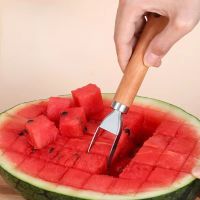 New Watermelon Cutter Stainless Steel Fruit Splitter Opening Watermelon Dicing and Blocking Tool Ball Digger Carving Knife