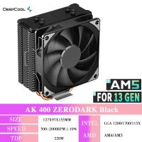 AK400 ZERODARK AK400 ZERODARK AK400ลึกพัดลมระบายความร้อน CPU ท่อความร้อน4ท่อความร้อนบางเรดิเอเตอร์ระบายความร้อนเงียบตัวประมวลผลสำหรับเดสก์ทอปคอมพิวเตอร์พัดลม FDB LGA1700 AM4 115X 1200