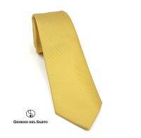 Giorgio Del Sarto Necktie 7.5 cm Yellow with Fabric Texture เนคไทสีเหลืองมีเท็กเจอร์