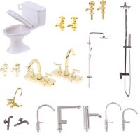 ✷✈ Bath Shower Modeling Toilet Bathtub Faucet Simulation Water Tap Toys for 1/12 Dollhouse Miniature Doll House Furniture Toys