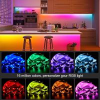 ไฟแถบ LED,5050 RGB ไฟ LED บลูทูธ APP ควบคุมด้วยระยะไกลที่มีสีสัน LED Strip,เพลงสีซิงค์ LED เทปสำหรับห้องนอน