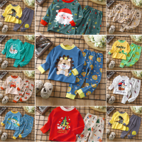 Autumn/Spring Toddler Boys Baby Cartoon Pattern Printed Long Sleeves Casual Clothing Sets Children Daily Pure Cotton T-Shirt And Pants Home Clothes Kids Indoor Air-Conditioned Clothing For 0-6 Years Boy Fall Trend Two-Piece