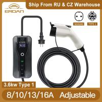 ERDAN Type 2 EV Charger Level 2 16A 3.6KW Portable Electric Vehicle Car Home Charging IEC 62196-2 Schuko Plug 230V For Zoe Renau