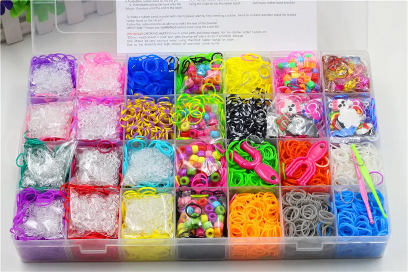 12000+ Colorful Loom Bands Set , Christmas Gift Rubber Bands For Bracelet  Making Kit Diy