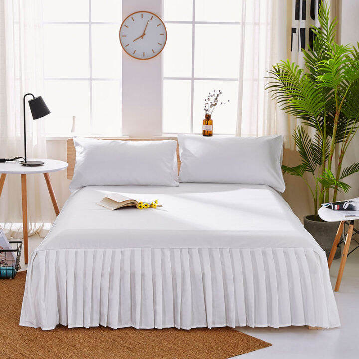 1pc-sanding-bedspread-solid-color-fitted-sheet-cover-soft-non-slip-king-queen-bed-skirt-protector-bed-mat-cover-1-2m1-5m1-8m