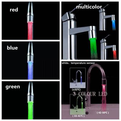 Colorful LED TAP LIGHT Temperature Sensor No Battery Water Stream Faucet RGB Glow Shower Showerheads