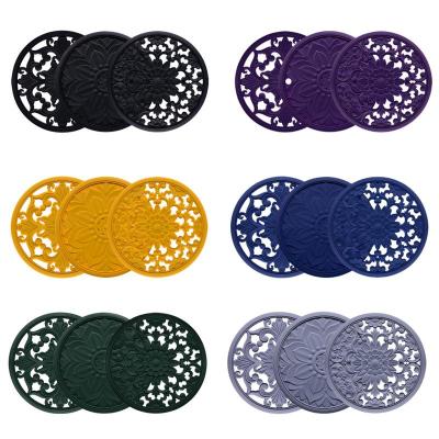 ซิลิโคน Trivets เสื่อทนความร้อน Potholder จานร้อนเสื่อไม่ลื่นทำความสะอาดง่ายซิลิโคนเสื่อร้อนสำหรับเคาน์เตอร์ครัวเครื่องมือ