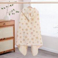 ☍ 4-Layer Muslin-Bath Towel for Baby Newborn Wrap Blanket Lovely Print Infant Hooded Bathrobe High Absorbent Beach Towel QX2D