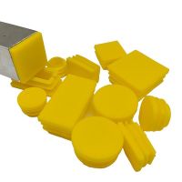 2/4/10pcs Yellow Round/Square Plastic Blanking End Caps Chair Legs Tube Pipe Inserts Plug Bung Dust Cover Furniture Accessories