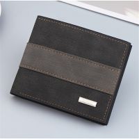 Mens Wallet with Coin Pocket Vintage Slim Purse Patchwork PU Leather Wallets Luxury Male Business Wallet Credit ID Card Holder Wallets