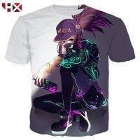 HX 2021 Hot League of Legends 3D พิมพ์เสื้อยืด KDA LOL ผู้ชายผู้หญิงแขนสั้น