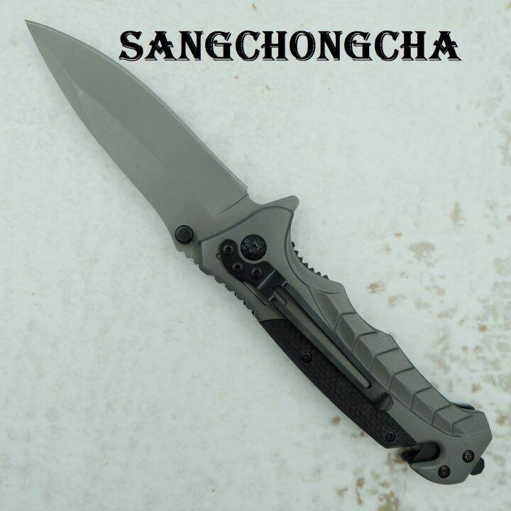 sangchongcha-nb019-ac001-มีดพับ-มีดพกพา-มีดเดินป่า-มีดพก-มีดพับเดินป่า-มีดแคมป์ปิ้ง-อุปกรณ์เดินป่า-23ซม-440c-ที่ลับมีดแบบพกพา