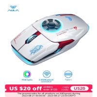 AULA H530 Newest Wireless Mouse Four-Mode Decompress Charging Gyro Mouse Rotating Esports Gaming RGB Mouse