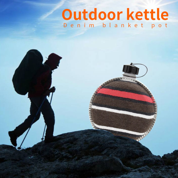 2l-outdoor-large-capacity-felt-adjustable-strap-canteen-camping-travel-hiking-kettle-water-bottle-heat-insulation-striped
