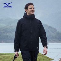 Mizuno แจ็คเก็ตมีฮู้ดเสื้อตัวเดียวสำหรับผู้ชาย,เสื้อแจ็คเก็ตกีฬา Mizuno ระบายอากาศได้ดีกลางแจ้งกันน้ำกันลม