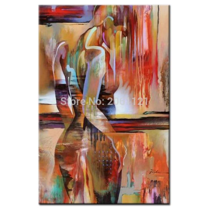 Hand Painted Nude Art Modern Abstract Woman Oil Painting On Canvas