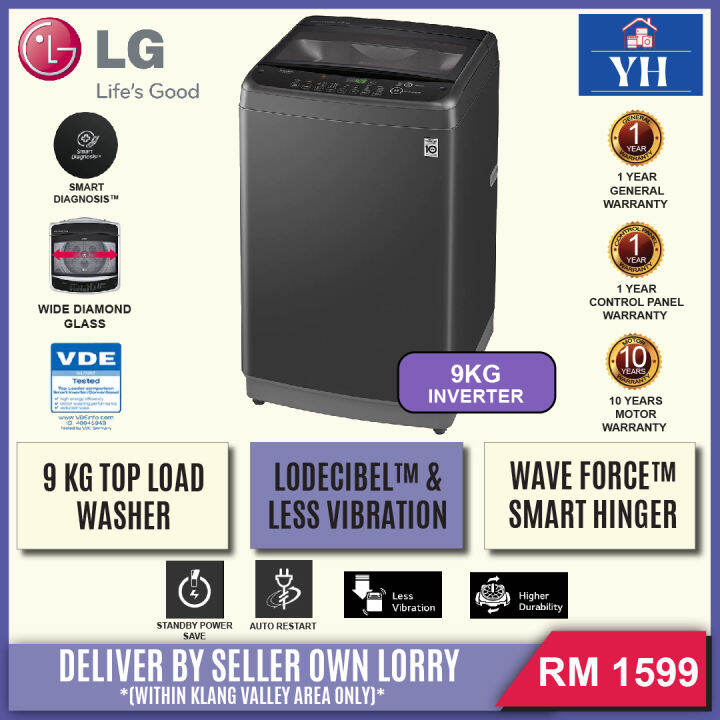 (DELIVERY WITHIN KLANG VALLEY AREA) LG 9KG Top Load Washer with Smart