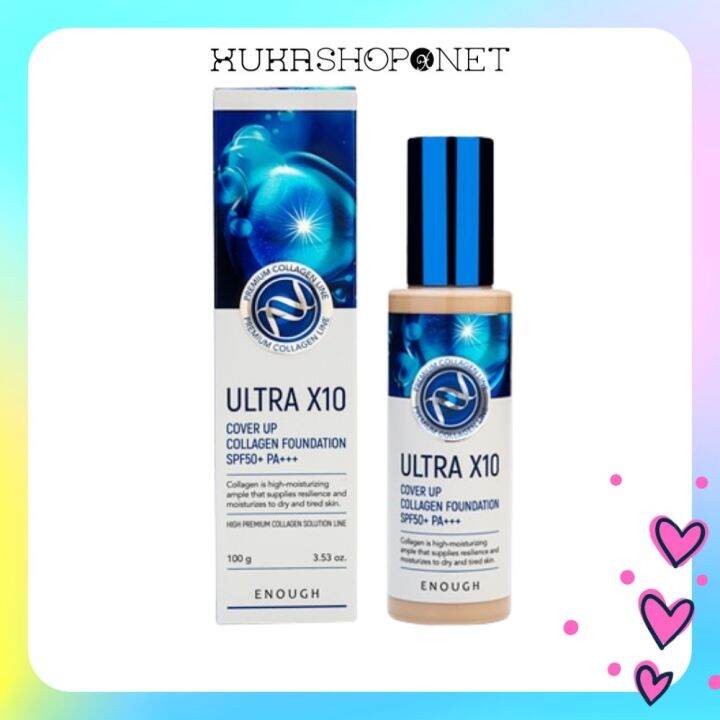 Kem Nền Collagen Ultra X10 Cover Up Enough Collagen Foundation SPF50 ...