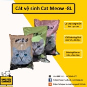 Cát vệ sinh cho mèo, cát Meow túi 8L 3,7 kg