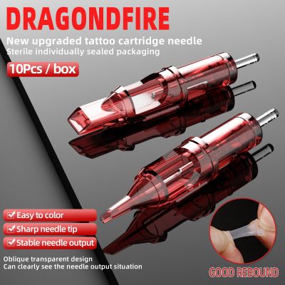 【YF】۞▨  DRAGONDFIRE Cartridge Needles RL Makeup Permanent 10Pcs with Membrane Safety Cartridges Disposable Needle
