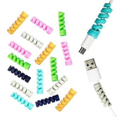 10pcs Spiral Tube Cable Protector Winder Wire Cord Organizer holder cable saver Protetor for iPhone samsung xiaomi Cable