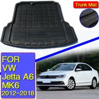 สำหรับ VW JETTA A6 MK6ไลเนอร์กระบะแผ่นรองกระโปรงหลังรถท้ายรถด้านหลังรถถาดป้องกันพรมปูพื้นรถยนต์2012 2013 2014 2015 2016 2017 2018