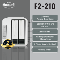 TerraMaster F2-210 2-Bay NAS for Personal Cloud Storage สำหรับที่เก็บข้อมูลบนคลาวด์ส่วนบุคคล