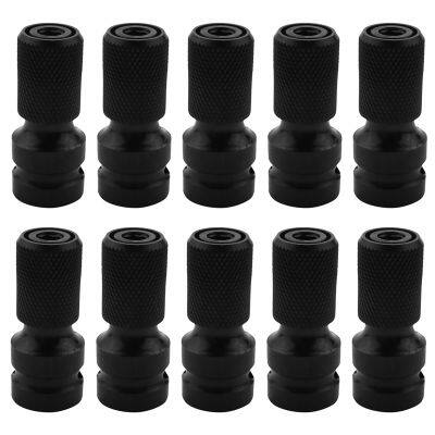 10pcs 1/2 Inch Square to 1/4 Inch Hex Ratchet Socket Wrench Socket Adapter Spanner Set Drive Converter Impact Tool