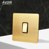 【DT】hot！ Avoir Wall Switches Gold Dimmer Push 1 2 3 Gang Way Socket With Usb French Plugs