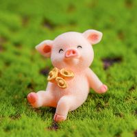 7 Pcs Pig Figures Cake Toppers DIY Pig Animal Doll Pig Figures Playset Birthday Gift Landscape Decor Ornaments