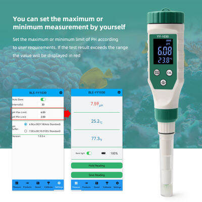 Fansline-อาหารดิจิตอล0.00-14.00 PH Meter เซ็นเซอร์ความแม่นยำสูงอัจฉริยะอุณหภูมิความเป็นกรดทดสอบ BT Mobilephone APP ควบคุมสำหรับการต้มผลไม้ชีสเนื้อกระป๋อง