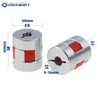 1pc D30L42 series Flexible plum clamp coupler OD 30mm L 42mm shaft size CNC Jaw shaft coupling 8/10/12/14/16mm D30L42 coupler