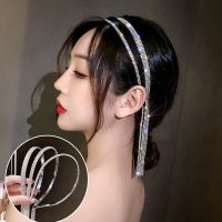 【YF】 Luxury Rhinestone Hairbands for Women Long Tassel Bow Bands Korean Crystal Headband Wedding Hair Band Accessories