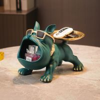 Dog Ornament Big Mouth French Bulldog Butler Storage Box With Tray Nordic Table Decoration Resin Animal Sculpture Dog Statue