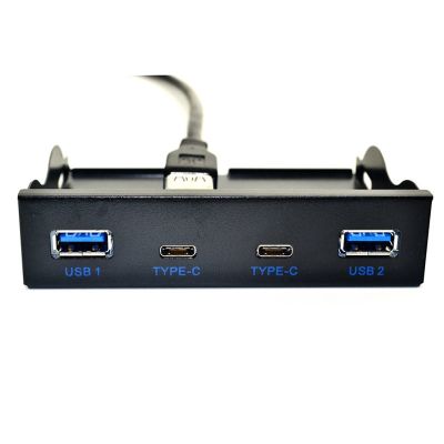 USB Hub USB C Hub 3.5 Inch Floppy Drive Front Panel 2 Port USB 3.0 2 Port USB 3.1 Type C 20 Pin Connector For Desktop Computer