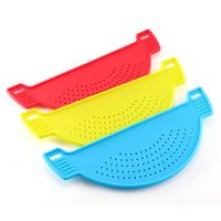 Kitchen Accessories Plastic Drain Basket Wash Rice Filter Leak Proof Baffle Funnel for Jars Kitchen Gadget Pot Side Drainer 2023