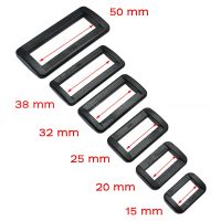 2pcs Plastic Loops Adjustable Buckles Belt buckle Belt Loop Rectangle Rings Package accessories Black Belts